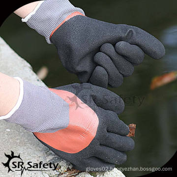 SRSAFETY 15G knitted nylon 3/4 double coated machinery for nitrile gloves